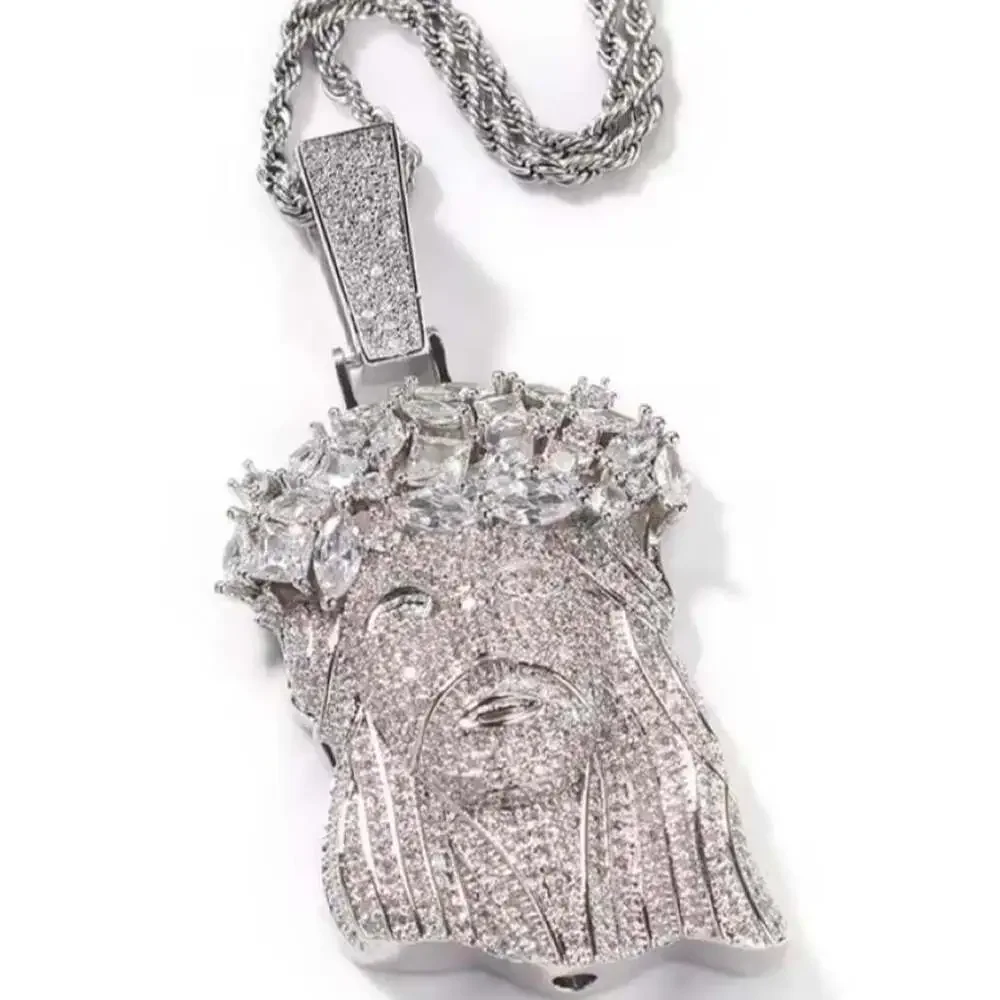 Iced Out Jesus Rhinestone Pendant